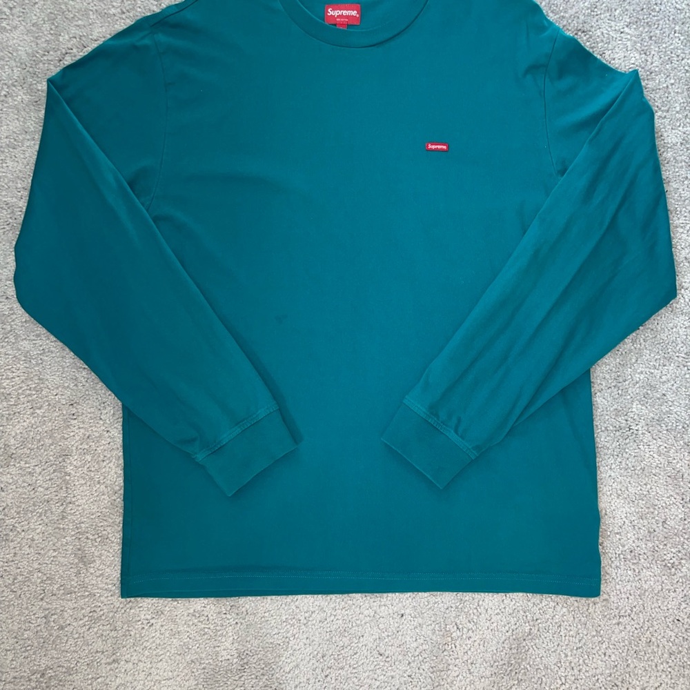 Supreme Small Box Long Sleeve Tee in Teal